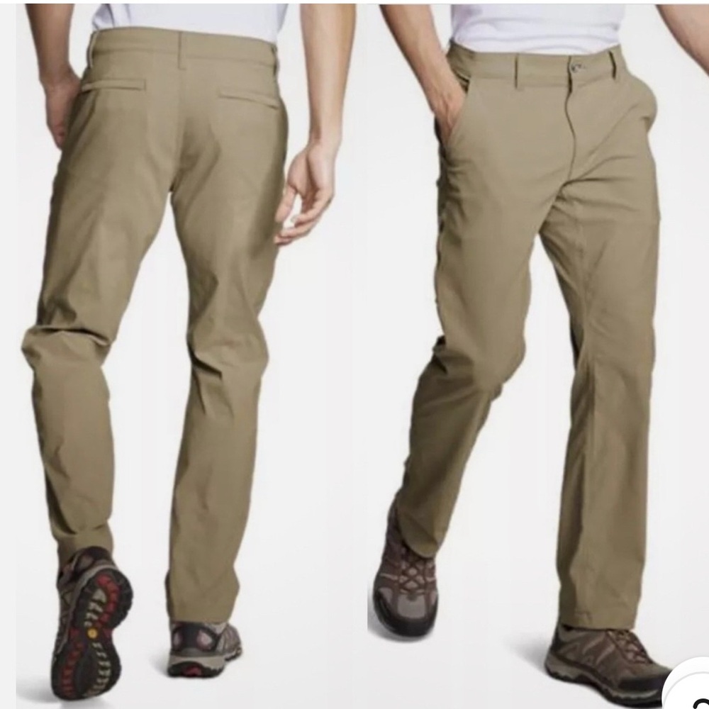 Eddie Bauer Travex Travel Pants 38-40 Tan Technical Gorpcore Camping Outdoors